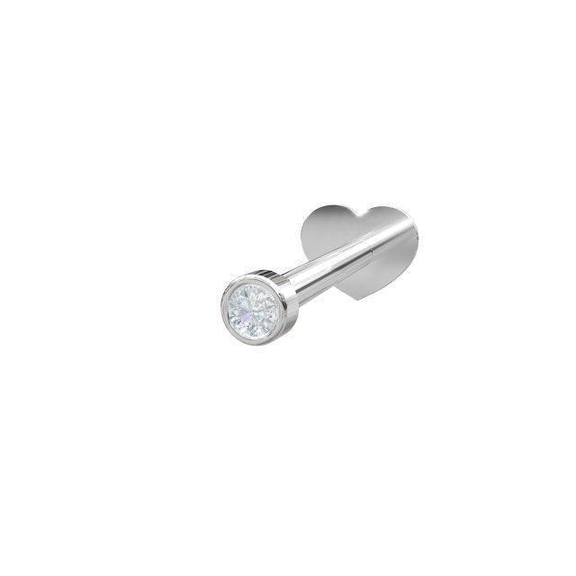 nordahl-silver-piercing m/ 1 zirconia visar ett silverfärgat hjärtformat piercingsmycke med klar sten. Modell 314008cz9