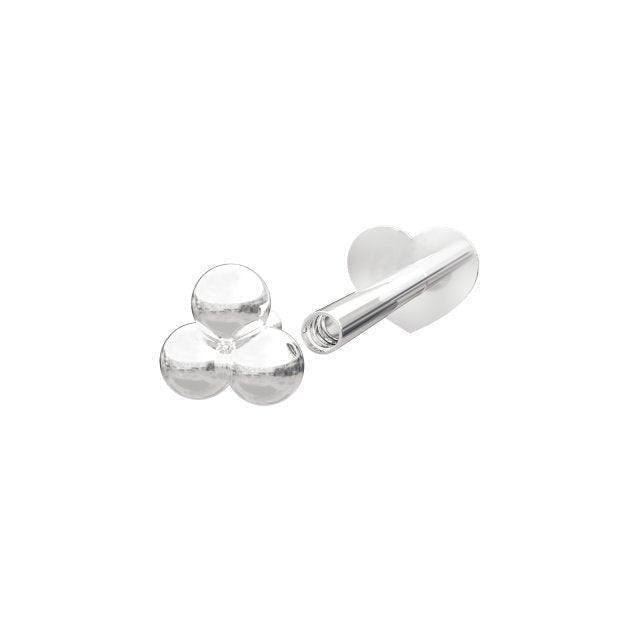nordahl-silver-piercing-m-3-balls visar en silverfärgad piercing med tre kulformade detaljer, modell 314002-9-2.