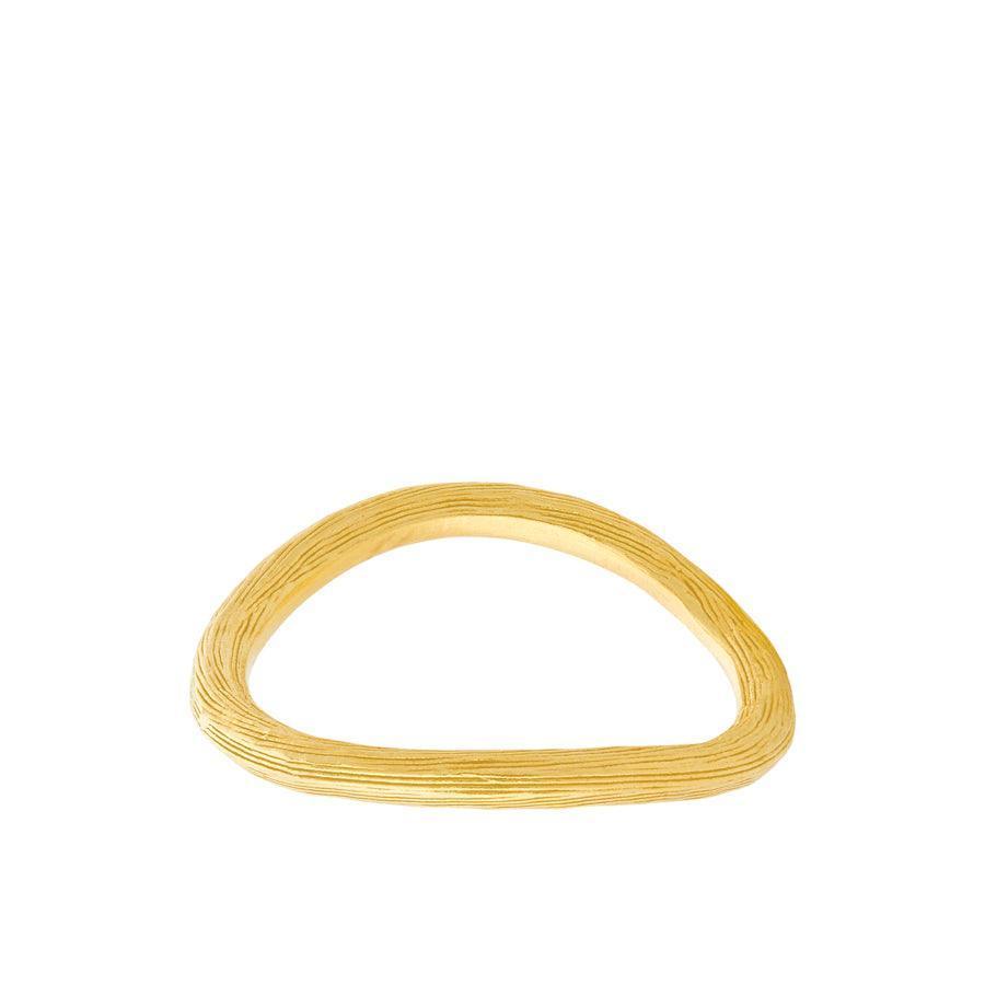 Pernille Corydon Elva Midi Ring med organisk form i matt guldfinish, Modell R-248-GP-R-248-GP-001-1.