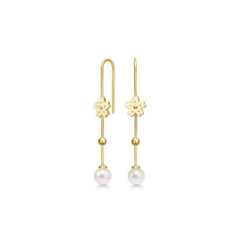 Polar Jewelry Sakura Hanging Pearl Forgyldt Øreringe - Øreringe - SAK-EH-GD-WP-00120