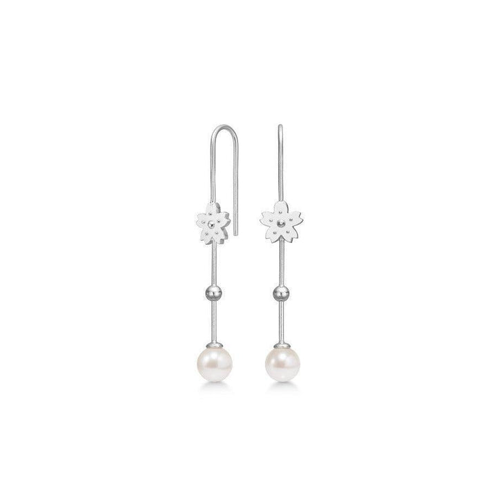 Polar Jewelry Sakura Hanging Pearl Sølv Øreringe - Øreringe - SAK-EH-SL-WP-00121