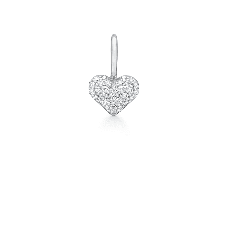 Ro Copenhagen 18kt Rock My Heart Diamond Heart Pendel vitguld med pavé av diamanter. Modell 121372-1
