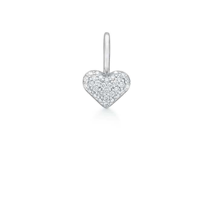 Ro Copenhagen 18kt Rock My Heart Diamond Heart Pendel vitguld med pavé av diamanter. Modell 121372-1